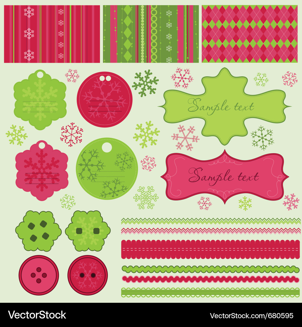 Christmas Pattern Elements Vector Image