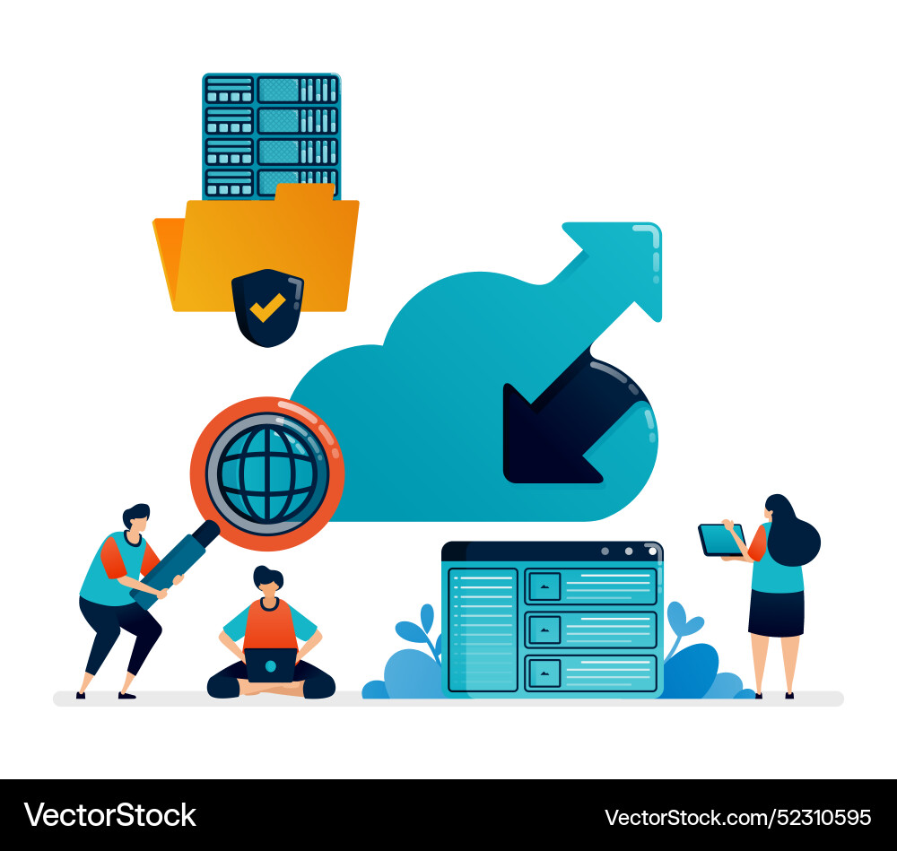 Design of cloud data center access folder Design of cloud data center access folder vector image