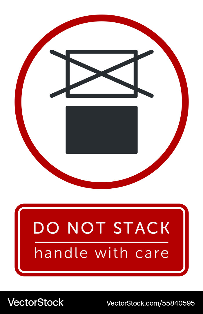 Do not stack packaging symbol sign and label Vector Image