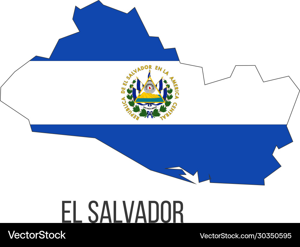 El salvador flag map the country El salvador flag map the country vector image