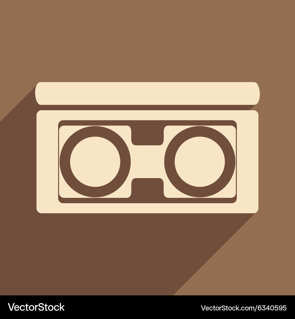 Flat with shadow icon and mobile application video vector image