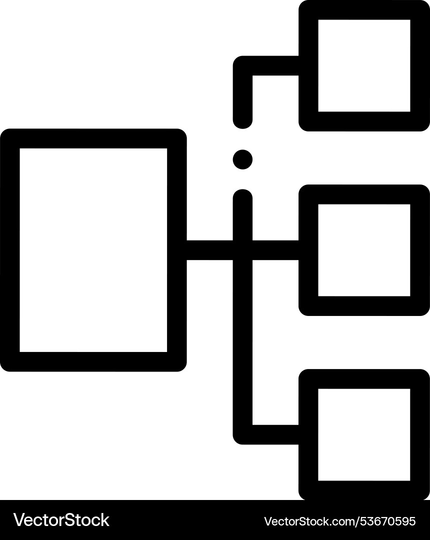 Flow chart icon thin linear style design isolated Vector Image