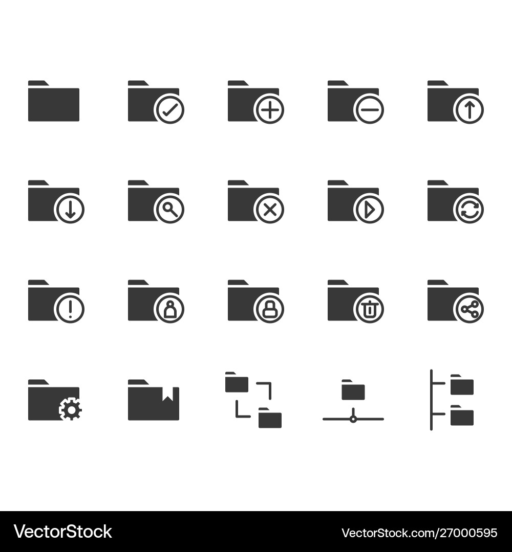 Folder related icon set Folder related icon set Vector Image