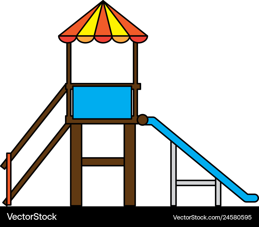 Game with tower and slide Vector Image