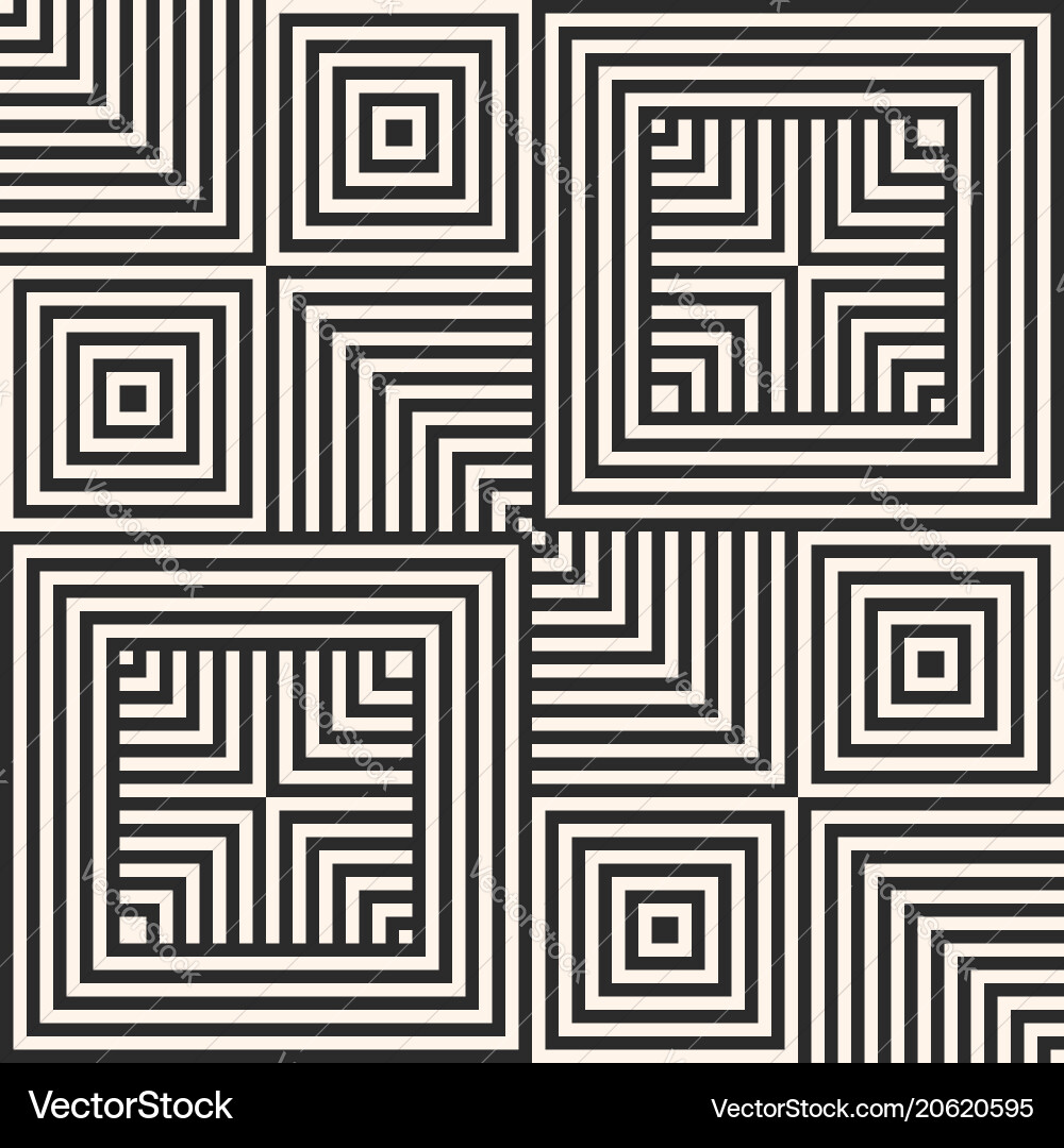 Geometric lines seamless pattern with squares Geometric lines seamless pattern with squares vector image