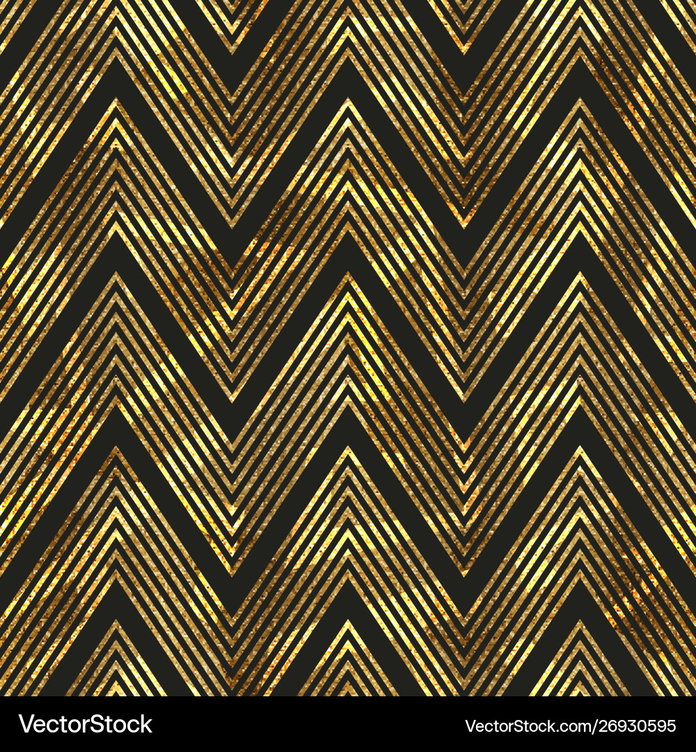 Gold Zigzag Stripe Pattern Vector Image