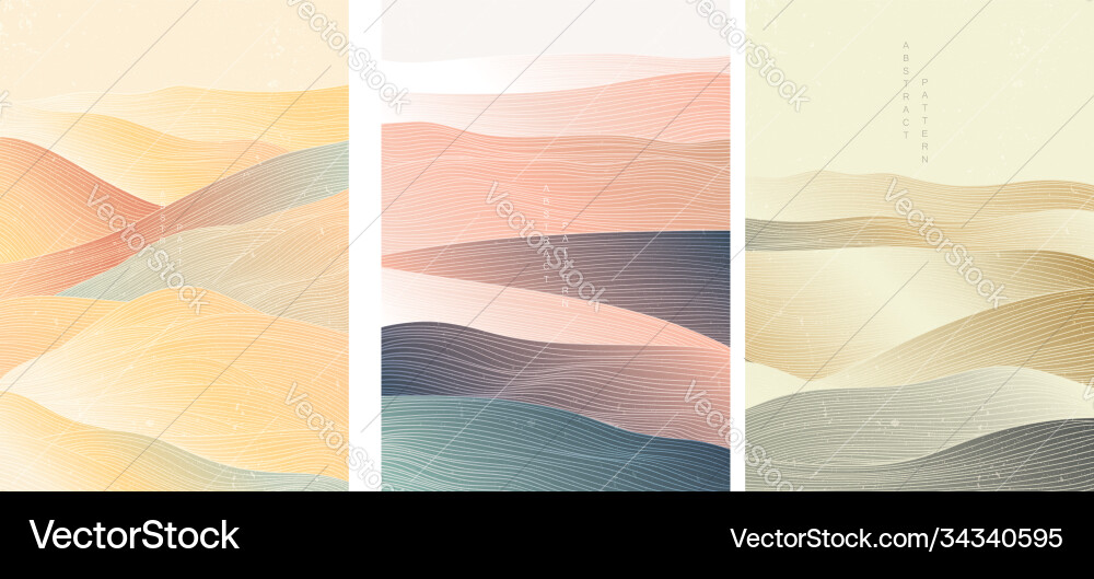 Japanese background with line wave pattern Japanese background with line wave pattern vector image