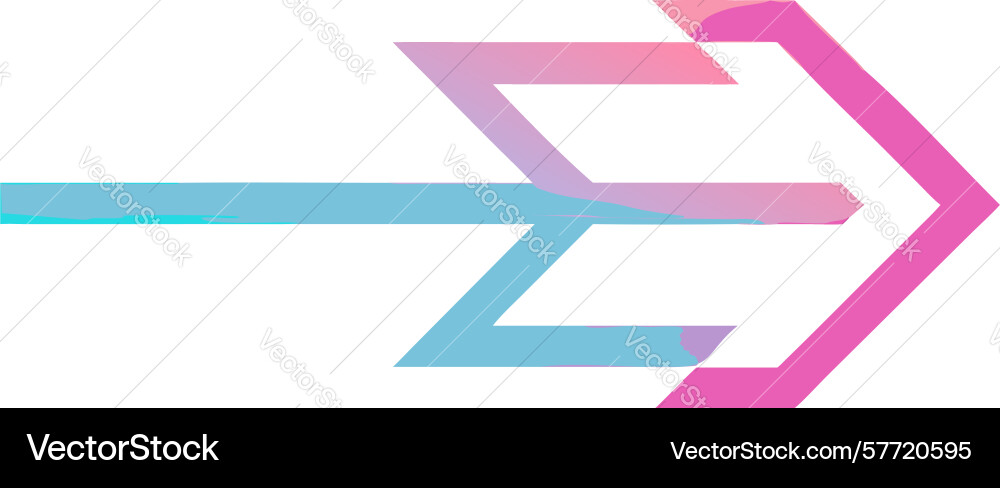 Layered open end right arrow graphic design Vector Image