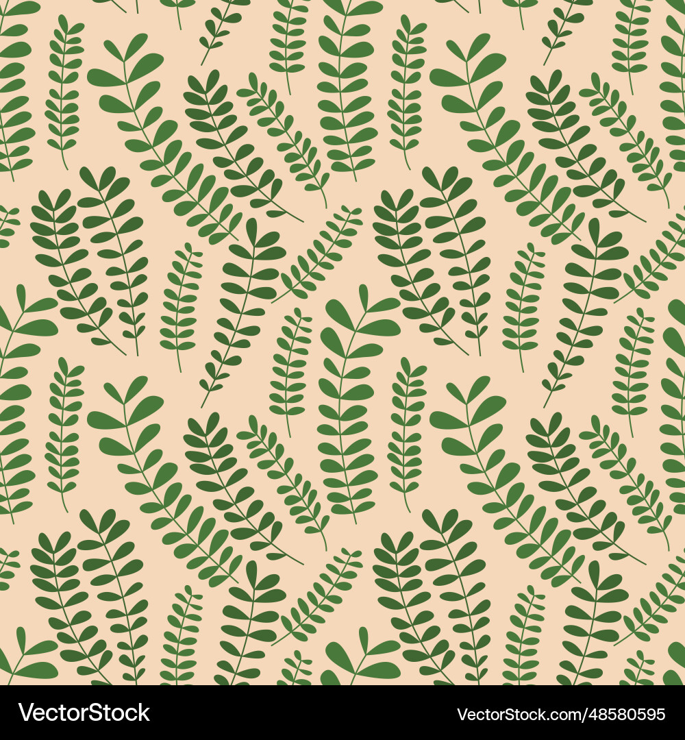 Leafy branches seamless pattern Vector Image