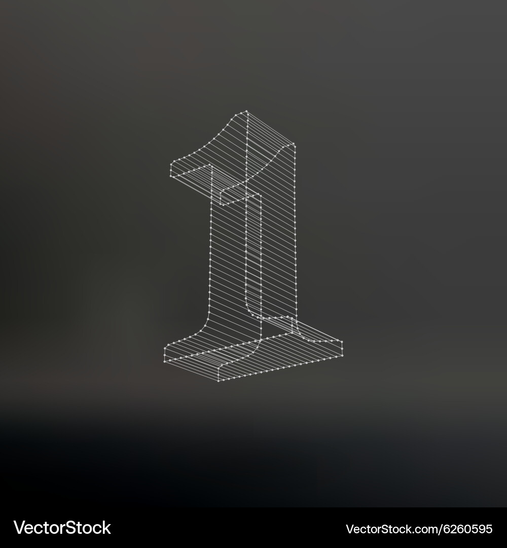 Low poly numbers font polygon number vector image