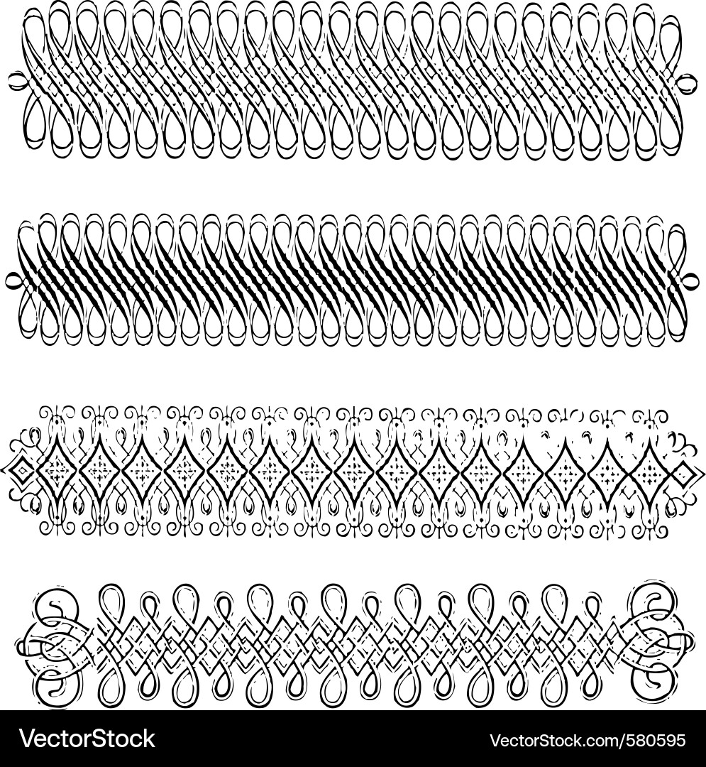 Ornate Border Patterns Vector Image