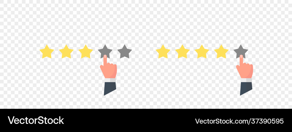 Rate us concept sign rating system based Rate us concept sign rating system based Vector Image