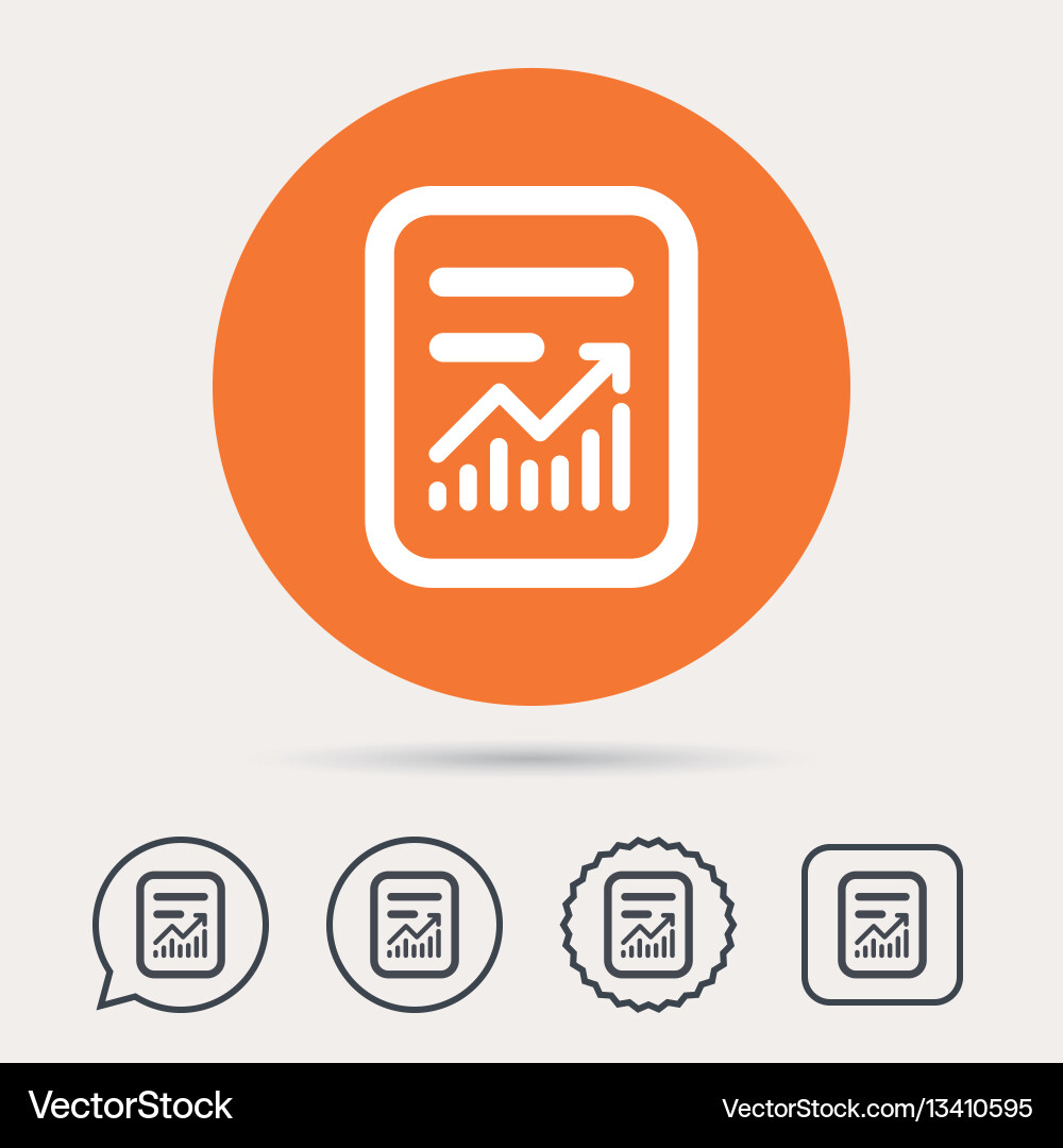 Report file icon document page with statistics Vector Image