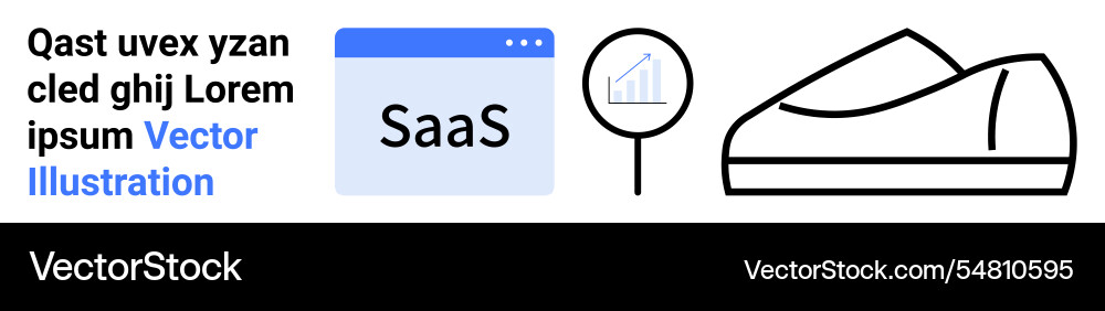 Saas product concept with graph magnifier Saas product concept with graph magnifier vector image