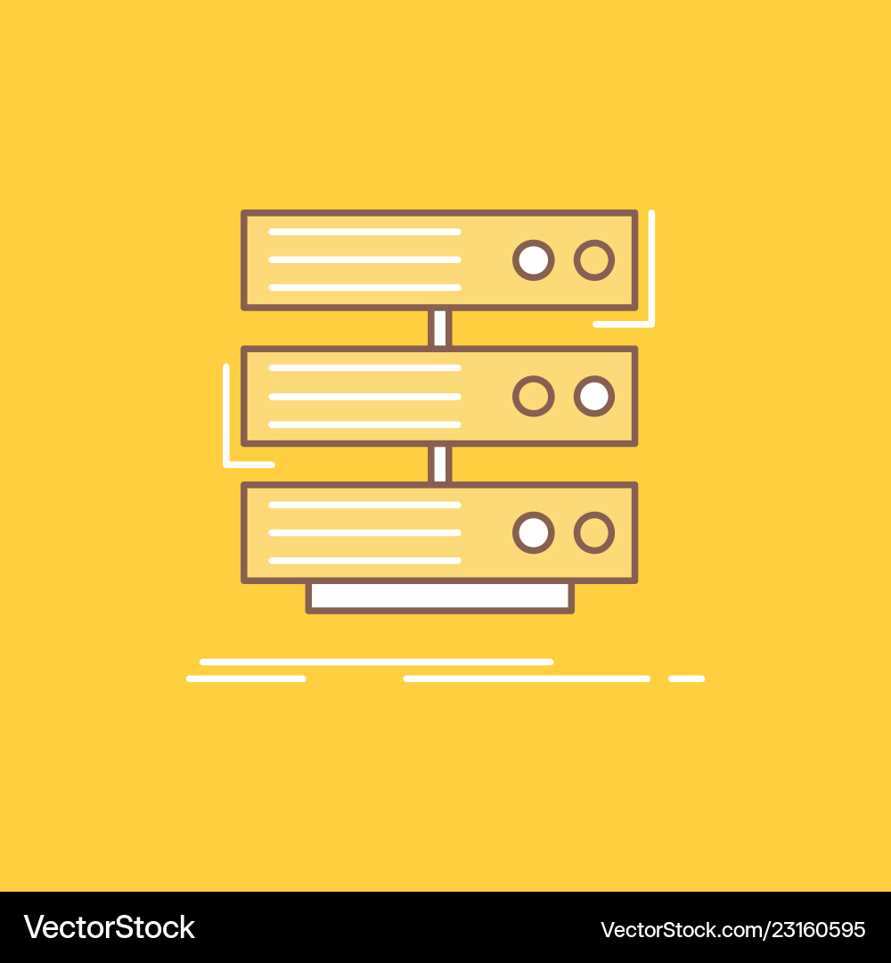 Server storage rack database data flat line Server storage rack database data flat line vector image