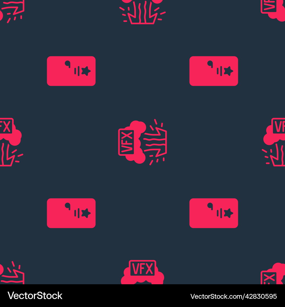 Set backstage and vfx on seamless pattern Set backstage and vfx on seamless pattern vector image