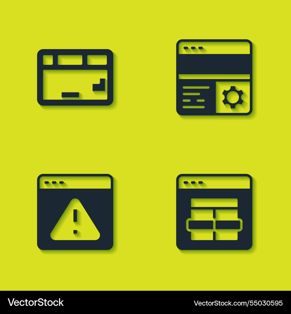 Set keyboard mysql code browser with exclamation Vector Image