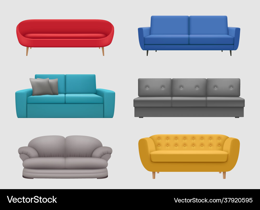 Sofa bequem realistische Möbel für Lounge Sofa bequem realistische Möbel für Lounge vektorbild