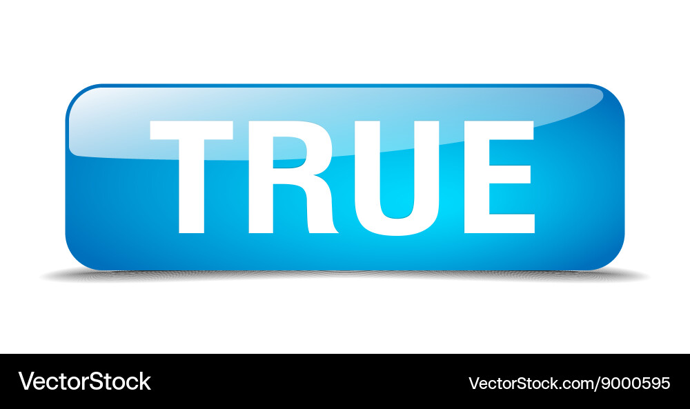 True blue square 3d realistic isolated web button vector image