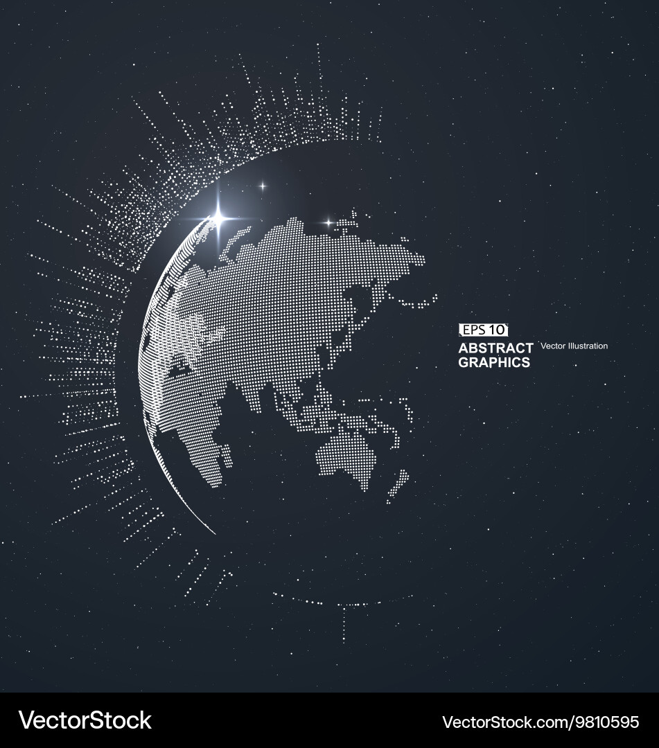World map point line composition representing vector image