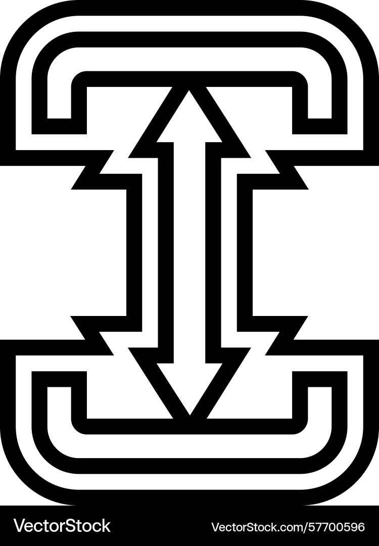 Adjustable height line icon Vector Image
