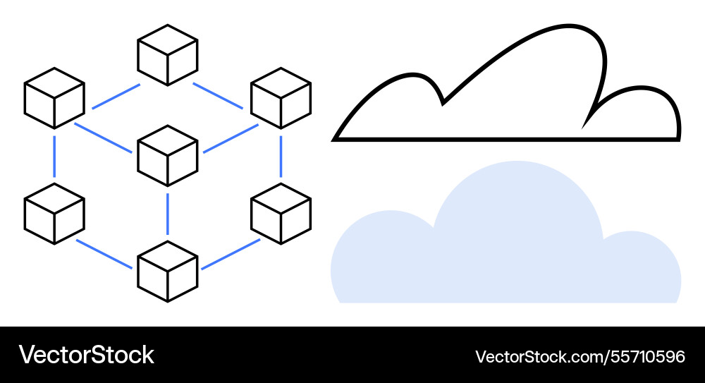 Blockchain network integration with cloud Blockchain network integration with cloud Vector Image