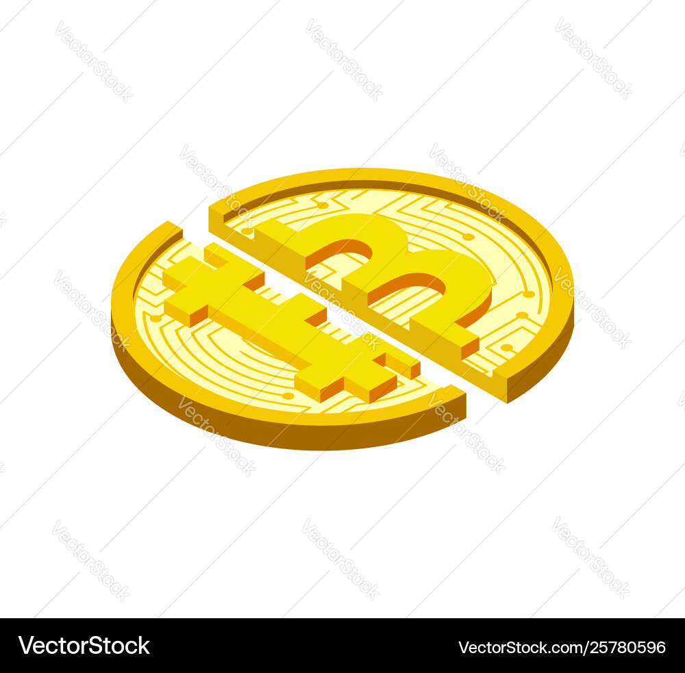 Broken bitcoin fall in price crypto currency – Royalty-Free Vector |  VectorStock