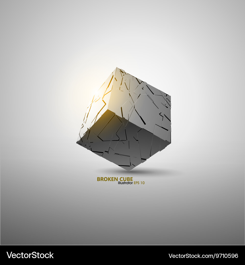 Broken cube vector image