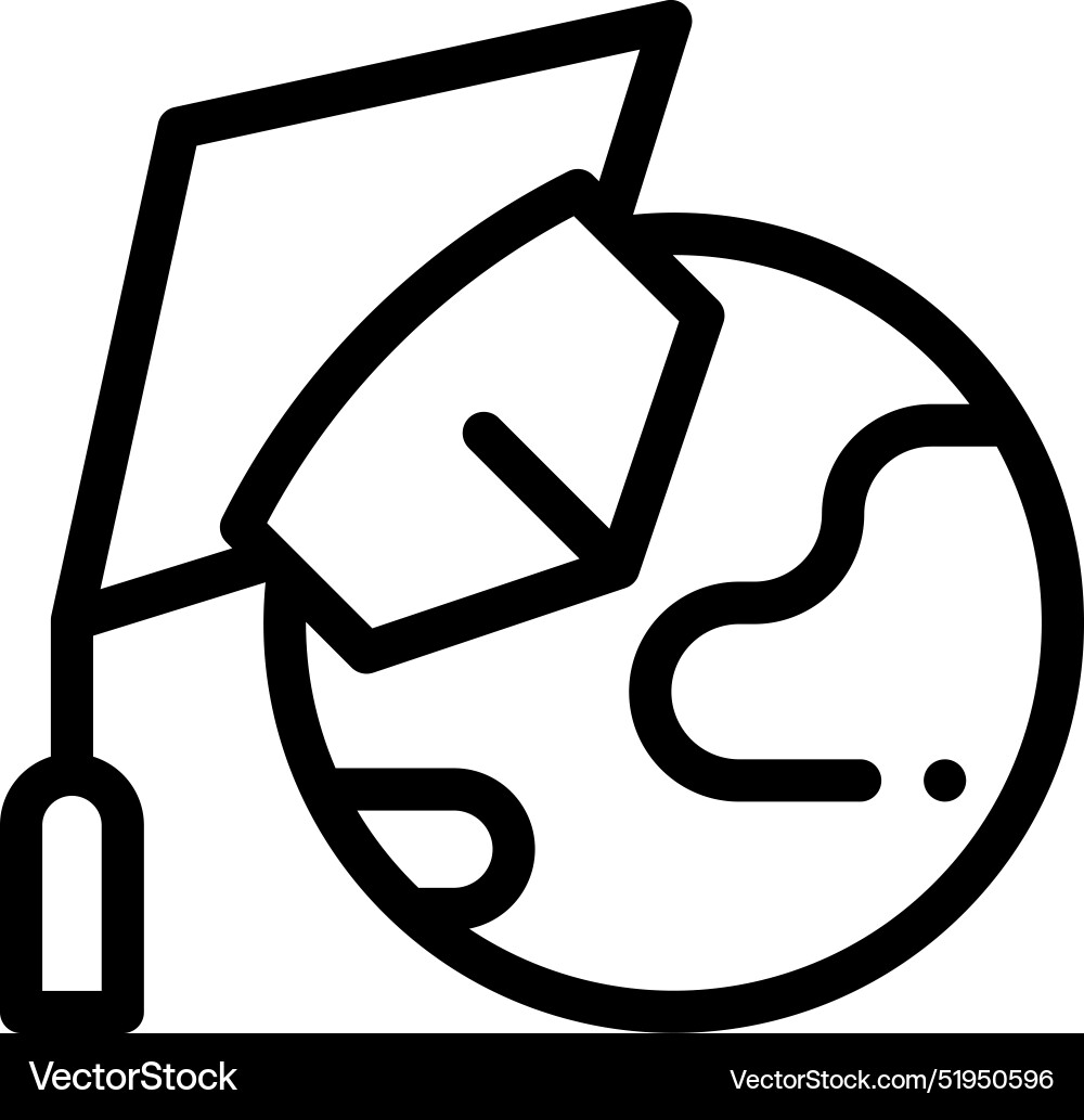 Cap icon thin linear style design isolated Cap icon thin linear style design isolated Vector Image