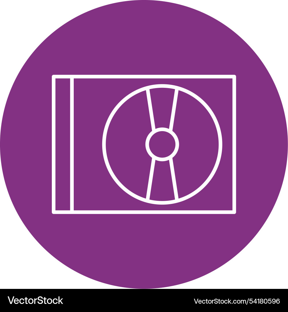 Cd player line circle icon Vector Image