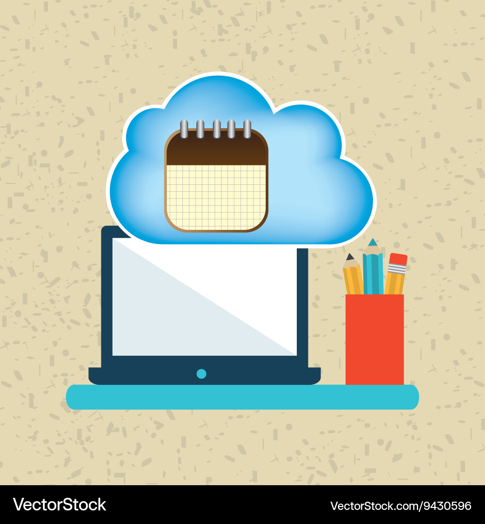Cloud computing design vector image