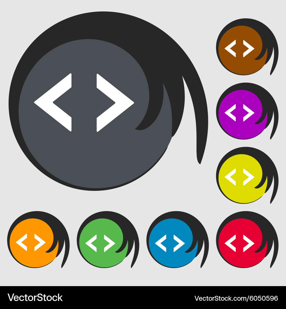 Code sign icon programmer symbol symbols on eight vector image