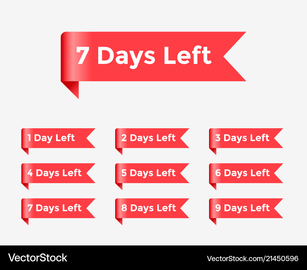 Countdown Ribbon - Days Remaining vector image