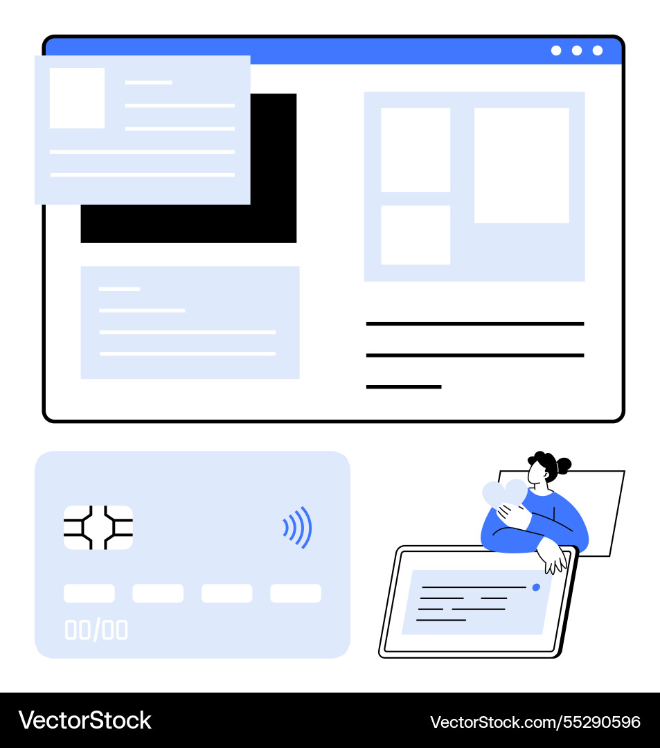 Digital payment and online interaction interface Digital payment and online interaction interface vector image