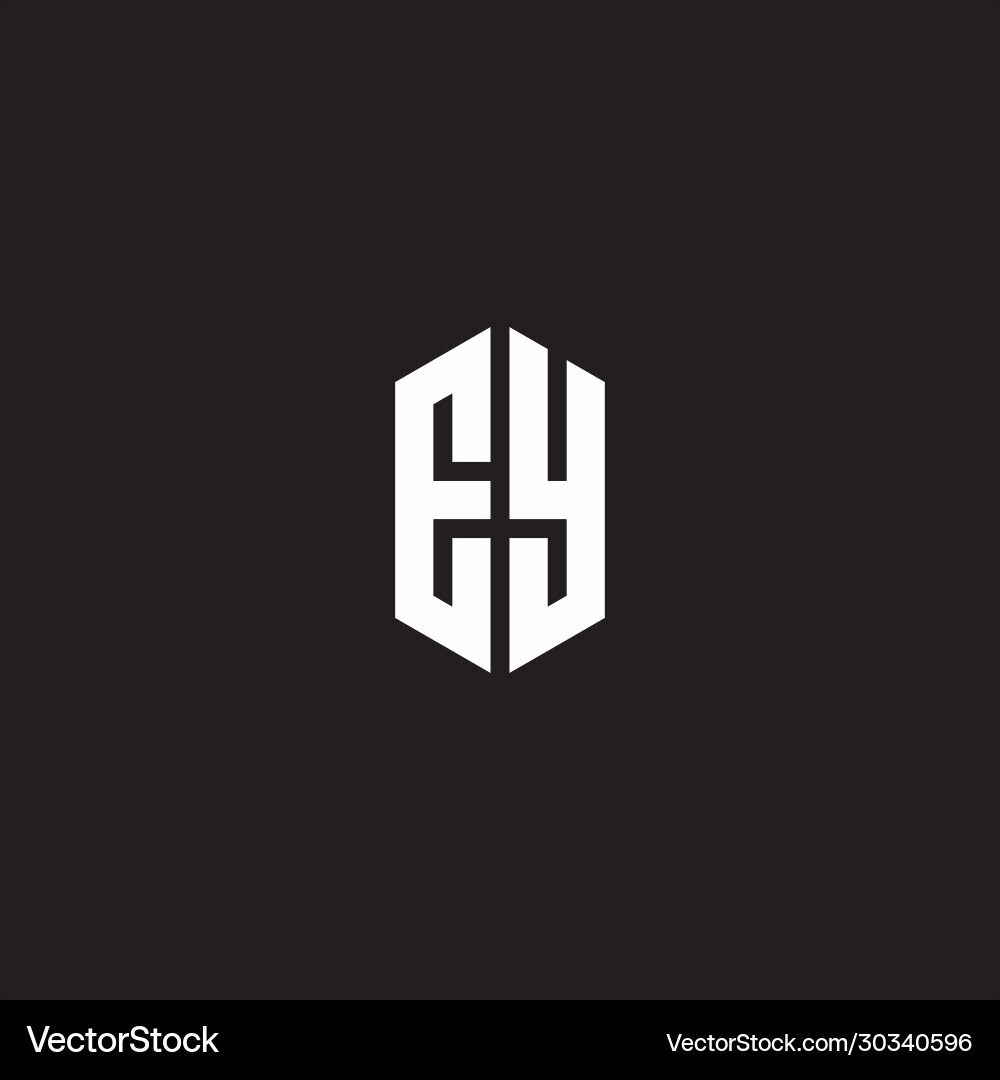 Ey logo monogram with hexagon shape style design Ey logo monogram with hexagon shape style design vector image
