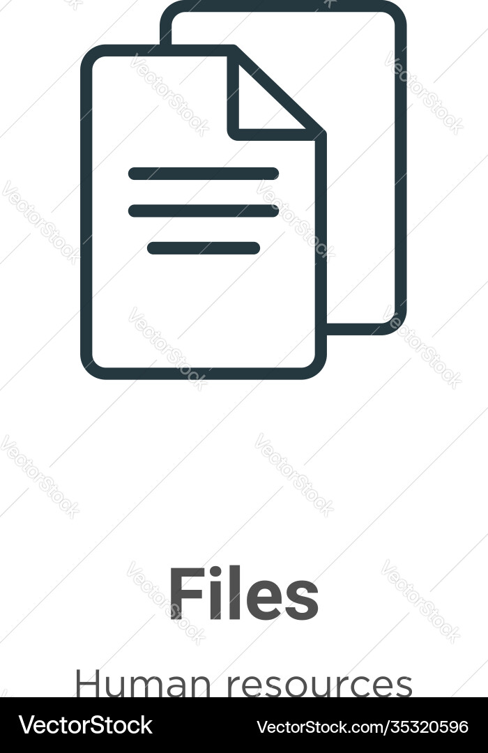 Files outline icon thin line black Vector Image