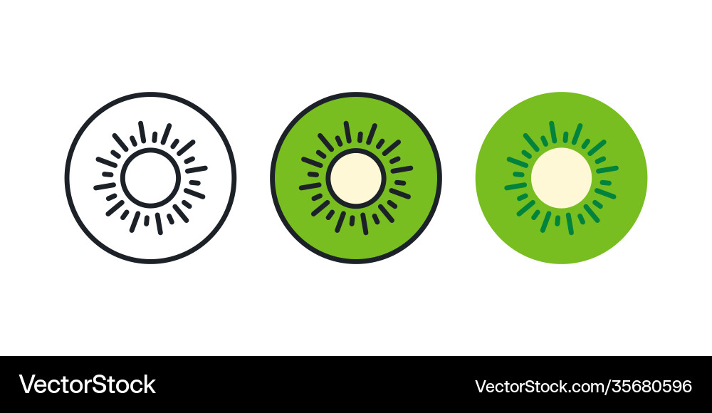 Kiwi icon linear color contour shape Kiwi icon linear color contour shape Vector Image