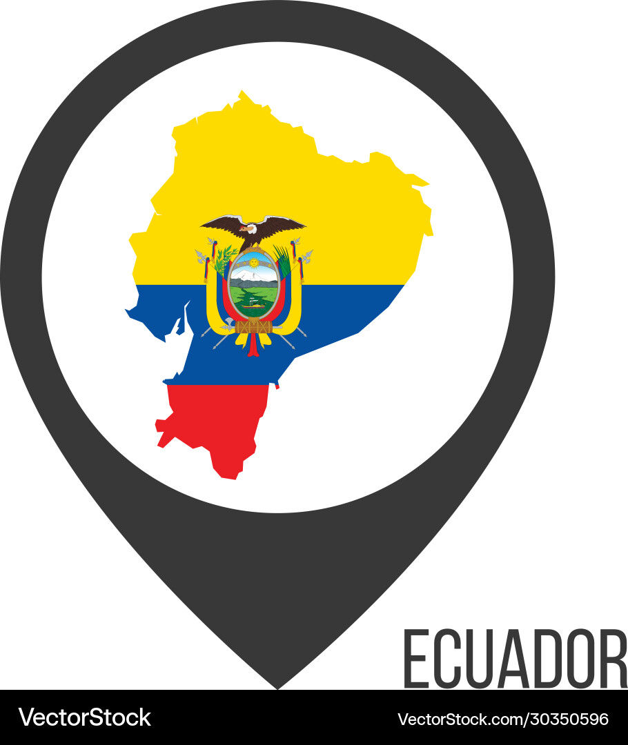 Map pointers with contry ecuador flag Map pointers with contry ecuador flag vector image