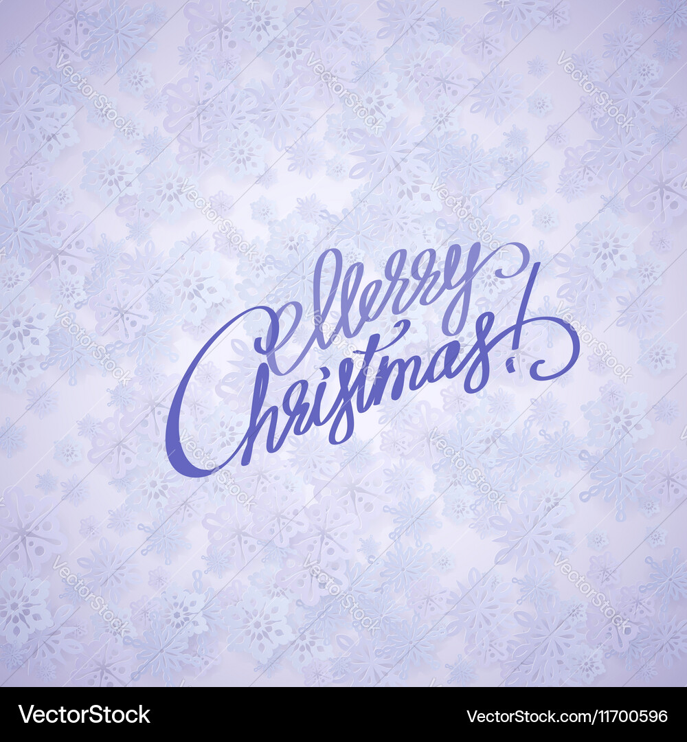Merry Christmas Snowflake Text Background vector image
