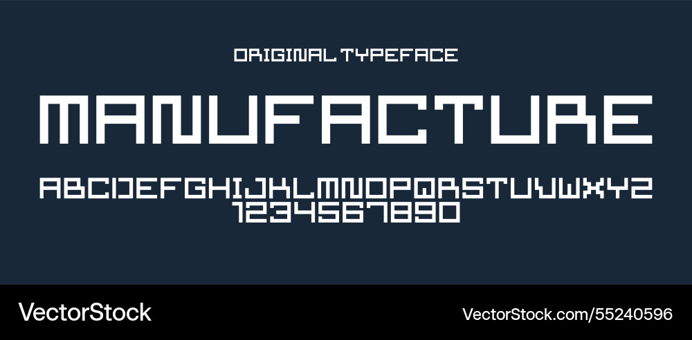 Minimal geometric cyberpunk font typeface Minimal geometric cyberpunk font typeface vector image