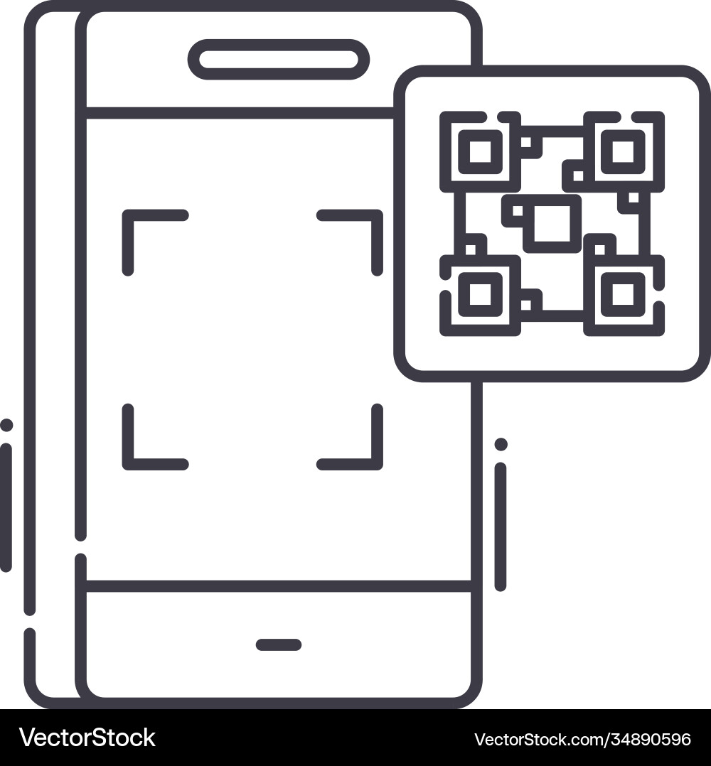 Qr code icon linear isolated thin Qr code icon linear isolated thin vector image