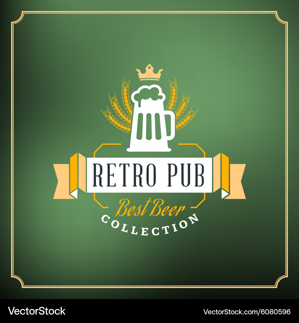 Retro design element badge logotype label for beer Vector Image