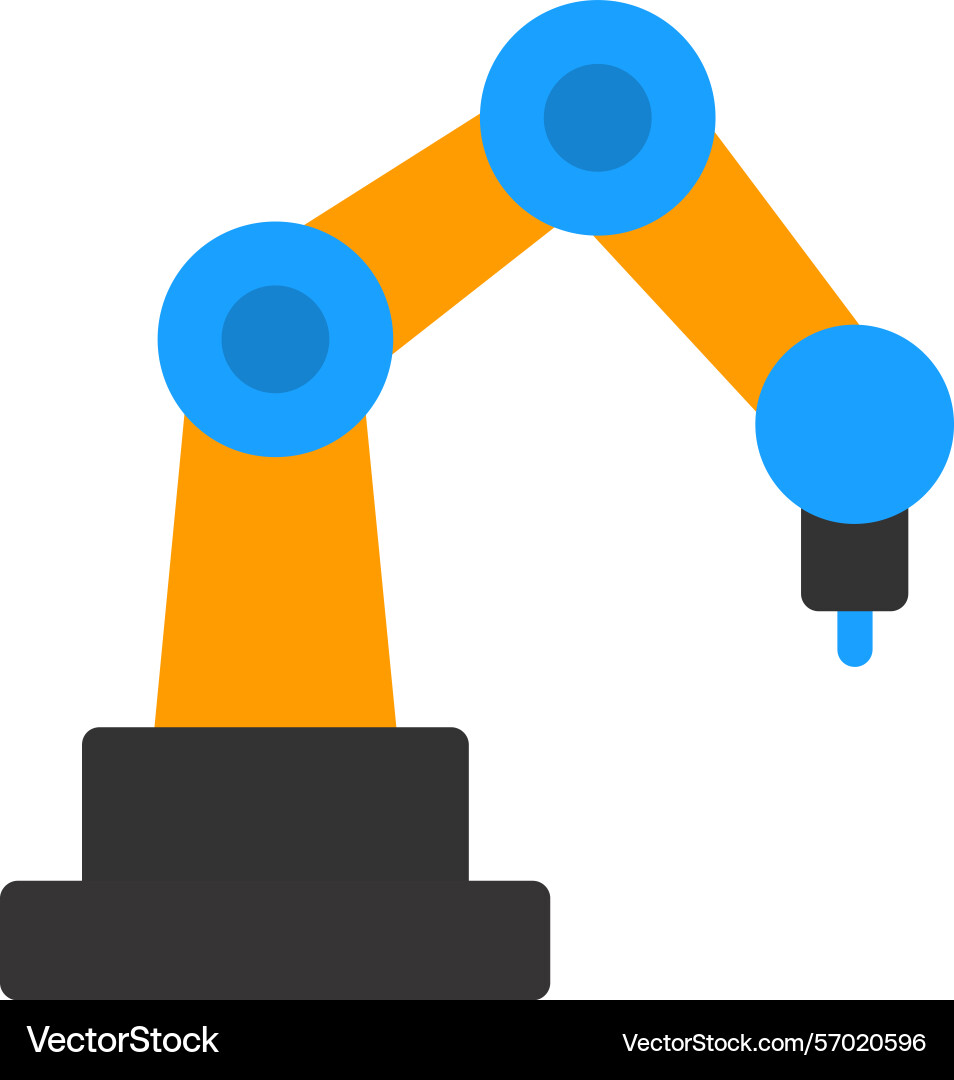 Robotics arm flat style icon design vector image