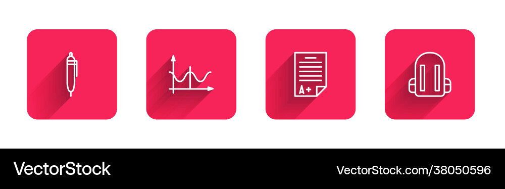 Set line pen graph schedule chart diagram Set line pen graph schedule chart diagram vector image