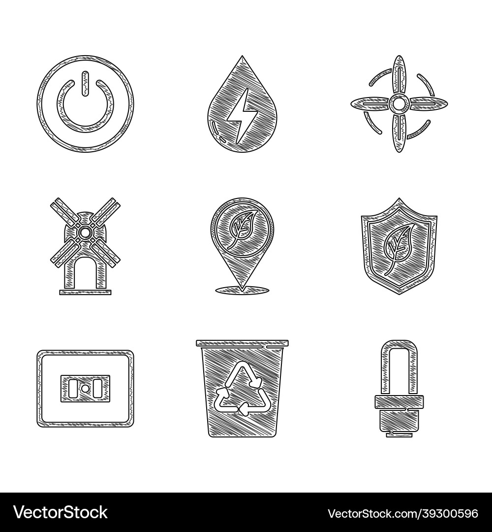 Set location with leaf recycle bin led Vector Image