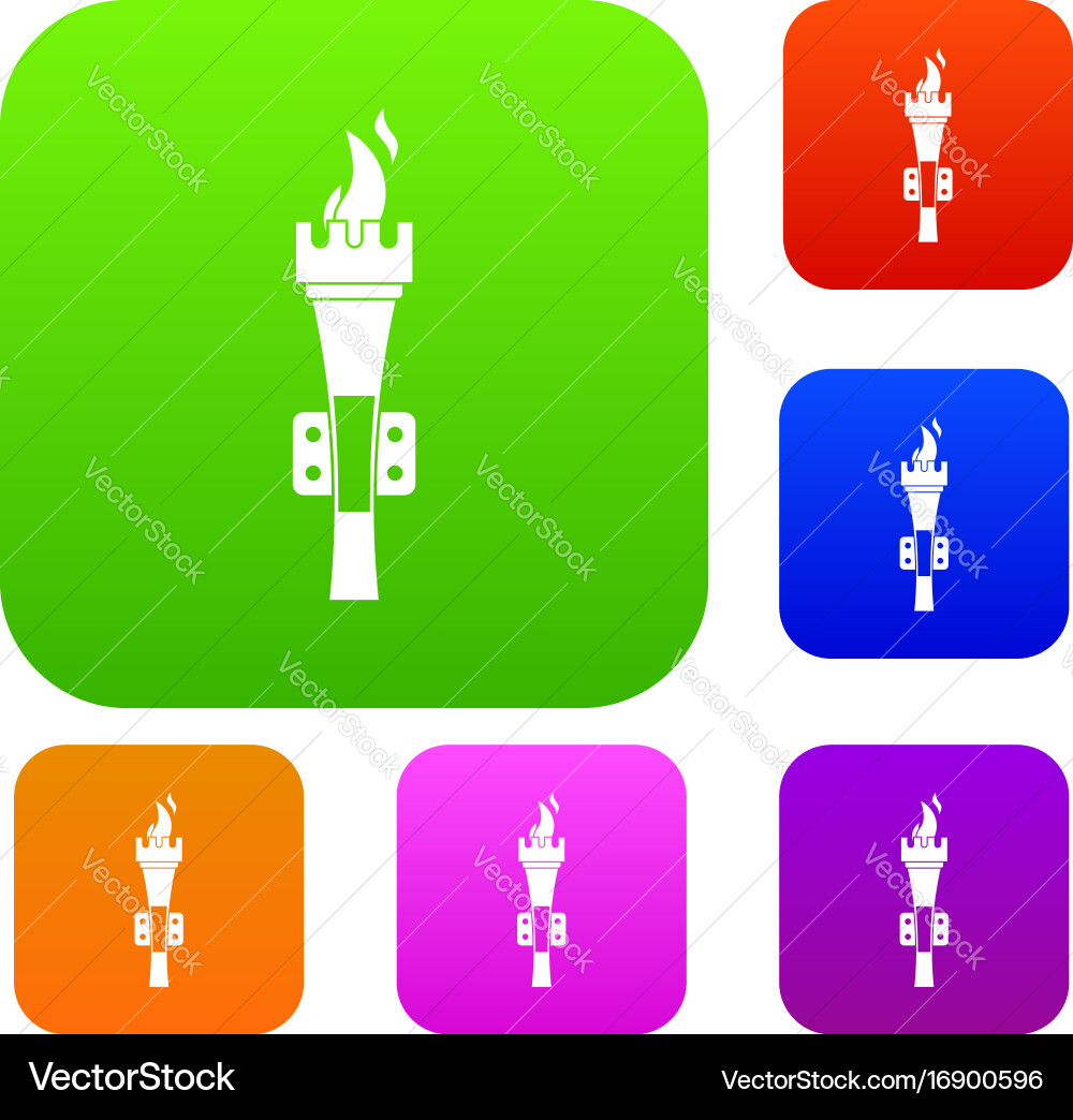 Torch set collection Vector Image