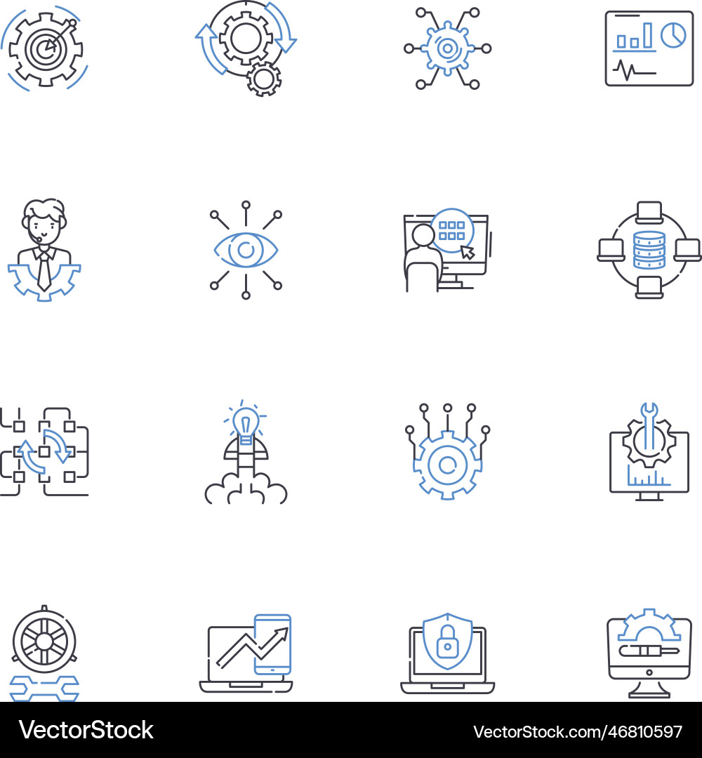 Cloud security line icons collection encryption Cloud security line icons collection encryption Vector Image