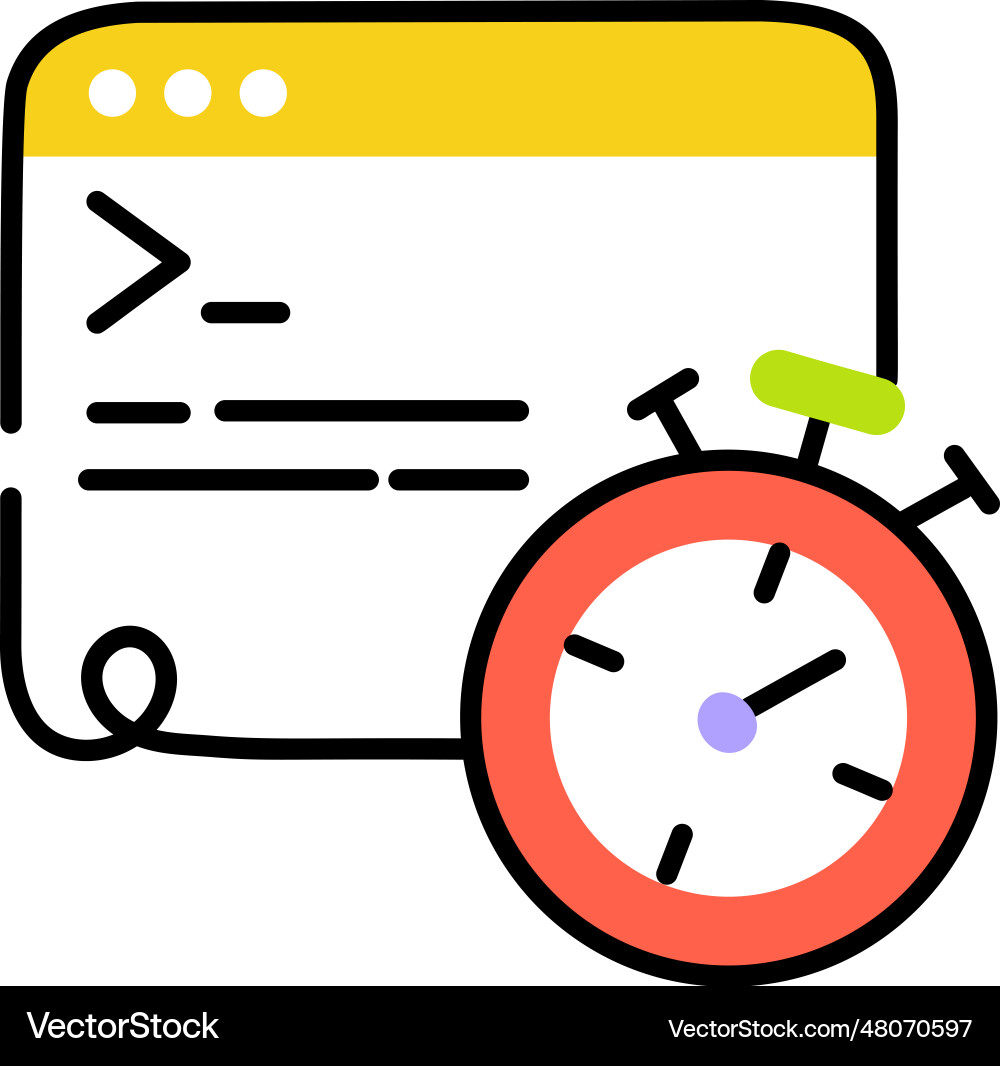 Code runtime vector image