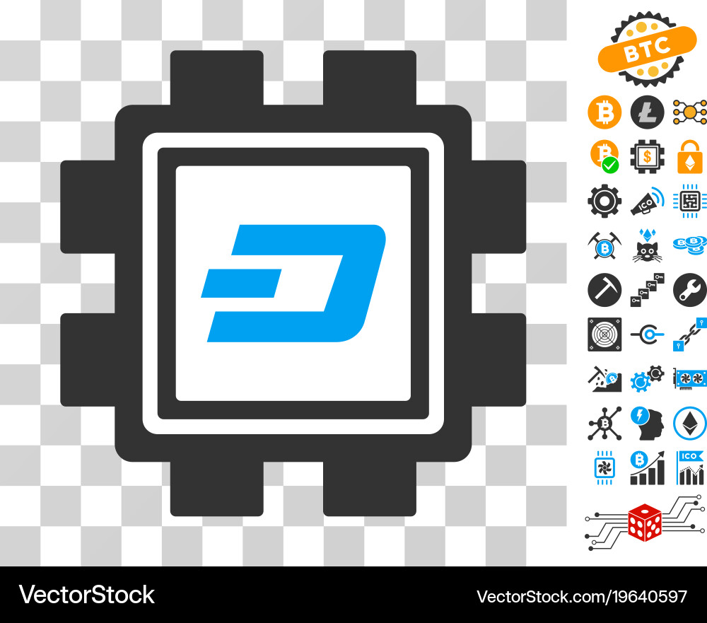 Dashcoin mining pool icon with bonus Vector Image