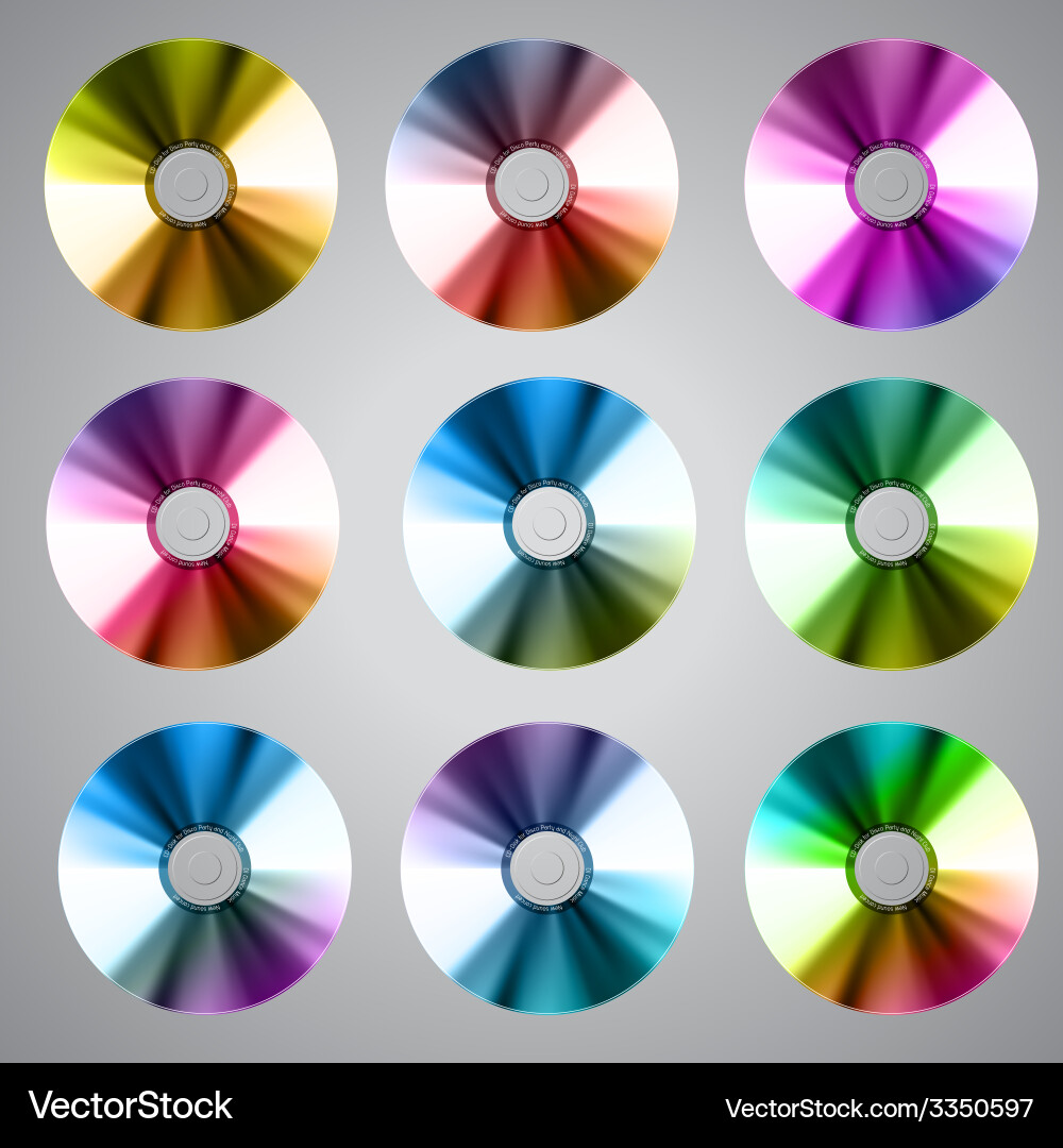 Disco abstract background set of record or disk vector image